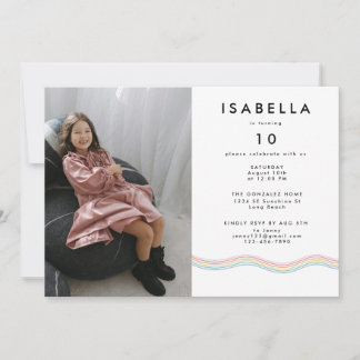 Fun Vibranding Blume Foto Geburtstagsparty Einladung