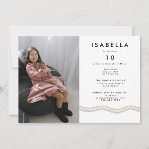 Fun Vibranding Blume Foto Geburtstagsparty Einladung