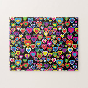 Fun Vibranwing Rainbow of Hearts Pattern Liebe Puzzle
