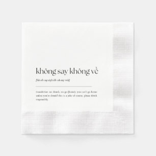 Fun Vietnamese Drinking Phrase Cocktail Napkin 01 Serviette