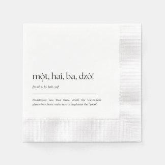 Fun Vietnamese Drinking Phrase Cocktail Napkin 02 Serviette