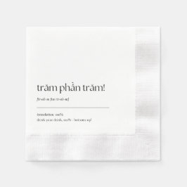 Fun Vietnamese Drinking Phrase Cocktail Napkin 03 Serviette