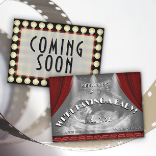 Fun Vintag Movie Marquee Baby Ultrasound Foto Ankündigung