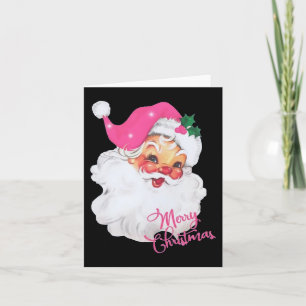 Fun Vintag Pink Santa Claus Pink Weihnachtsdesign Karte