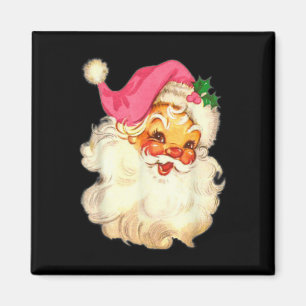 Fun Vintag Pink Santa Claus Pink Weihnachtsdesign Magnet