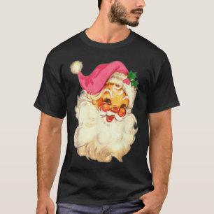 Fun Vintag Pink Santa Claus Pink Weihnachtsdesign T-Shirt