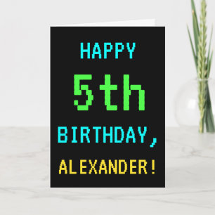 Fun Vintag / Retro Videospiel Schauen 5. Geburtsta Karte