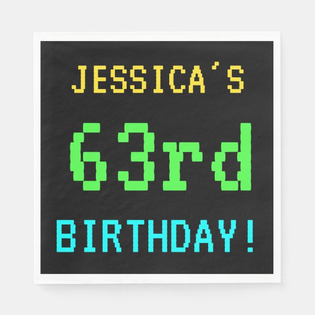 Fun Vintag/Retro Videospiel Schauen 63. Geburtstag Serviette (Vorderseite)