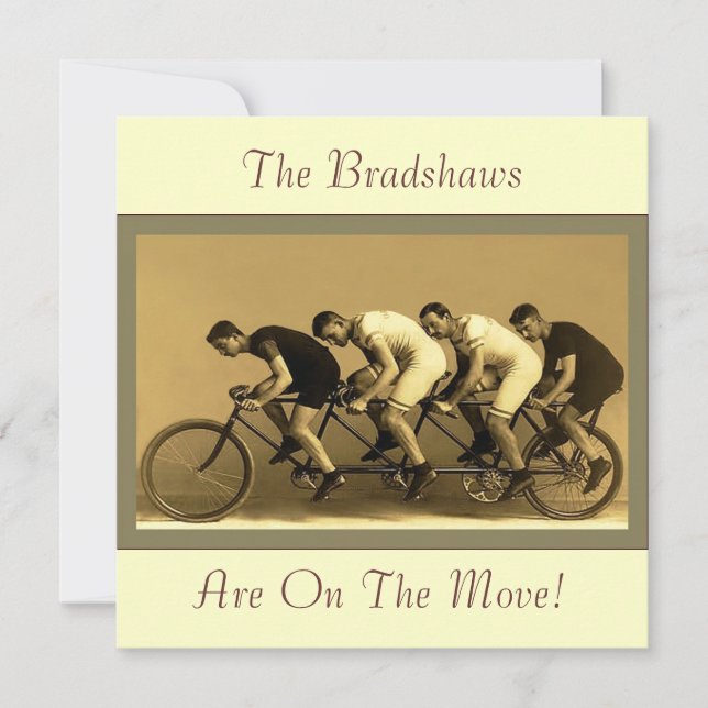 Fun Vintage Adressänderung Einladung (Vorderseite)