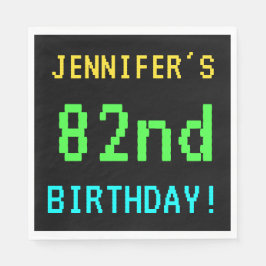 Fun Vintage/Retro Video Game Look 82nd Birthday Serviette