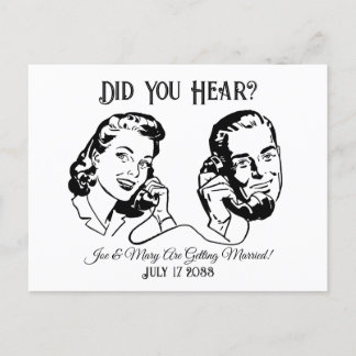 Fun Vintage Wedding Save the Date, Einzigartige Ho Ankündigungspostkarte