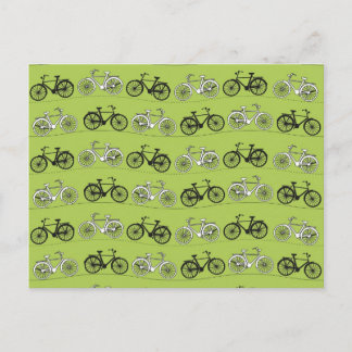 Fun Vintages Green Bicycles-Muster drucken Postkarte