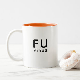 Fun Virus Quarantine Moderne Trendy Typografie Zweifarbige Tasse