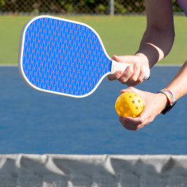 Fun Vivid Bright Blue gepolstertes geometrisches K Pickleball Schläger