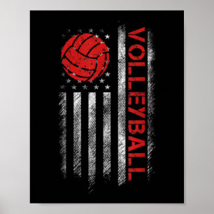 Fun Volleyball Design für Männer Frauen USA Patrio Poster