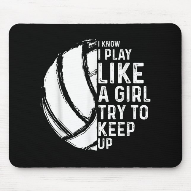 Fun Volleyball Design Mädchen Frauen Jugend Tee Sp Mousepad (Vorne)