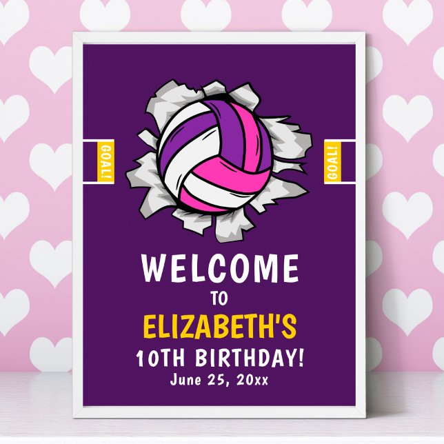 Fun Volleyball Girl Birthday Poster (Von Creator hochgeladen)