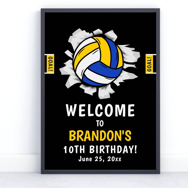 Fun Volleyball Kids Birthday Poster (Von Creator hochgeladen)