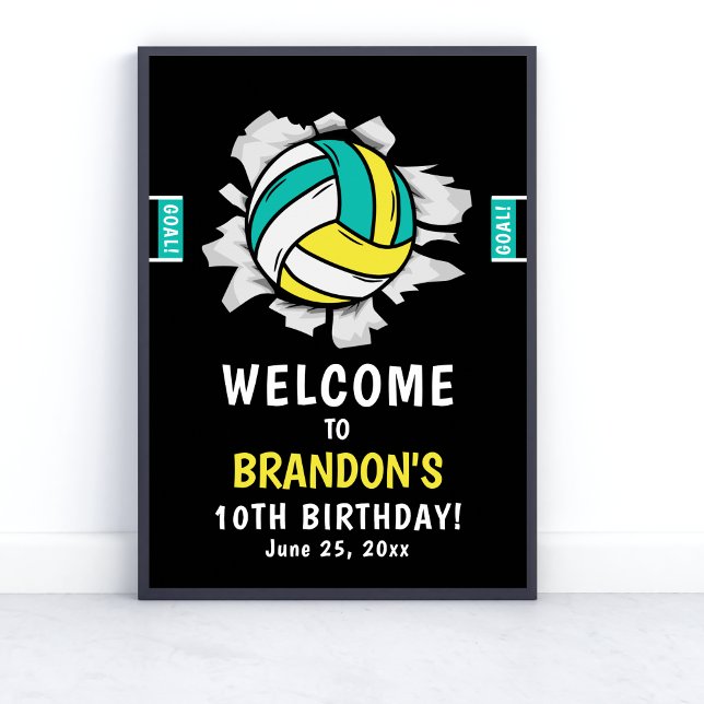 Fun Volleyball Kids Birthday Poster (Von Creator hochgeladen)