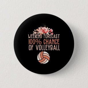 Fun Volleyball Weekend Prognose Volleyball Boho Fl Button