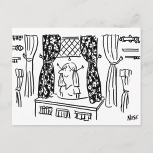 Fun Vorhänge & Stoffe Haberdashery Cartoon Postkarte