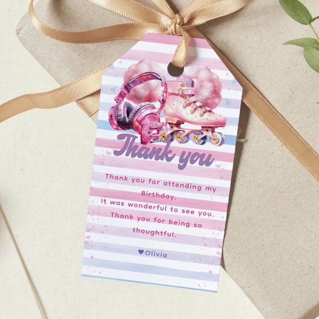 Fun Wasserfarbe Roller Blade Geburtstag Geschenkanhänger (Von Creator hochgeladen)