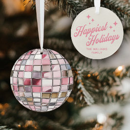 Fun Watercolor Disco Ball Ornament Familienname