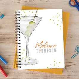 Fun Watercolor Einfach Cocktail Martini Olives Notizbuch