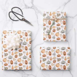 Fun Watercolor Pumpkin Pattern Geschenkpapier Set