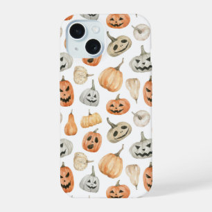 Fun Watercolor Pumpkin Pattern iPhone 15 Hülle