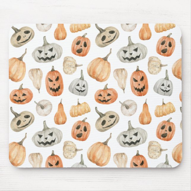 Fun Watercolor Pumpkin Pattern Mousepad (Vorne)