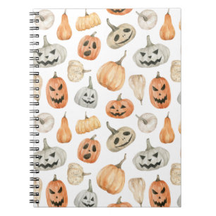 Fun Watercolor Pumpkin Pattern Notizblock