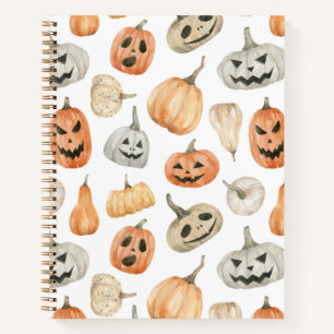 Fun Watercolor Pumpkin Pattern Notizbuch