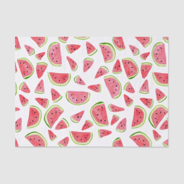 Fun Watercolor Watermelon Geschenk Seidenpapier (Vorderseite)