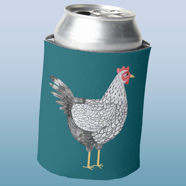 Fun Watercolor Wyandotte Chicken Hen Dosenkühler (Fun Wyandotte chicken hen watercolor can cooler)