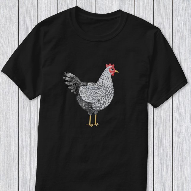 Fun Watercolor Wyandotte Chicken Poultry T-Shirt (Fun Wyandotte chicken shirt for poultry and bird lovers)