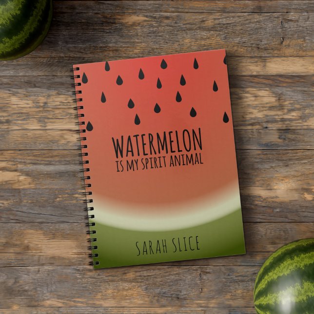 Fun Watermelon ist mein Spirit Animal Fruit Notebo Notizblock (If watermelon is your spirit animal as it is mine, just add your name to this cute notebook)