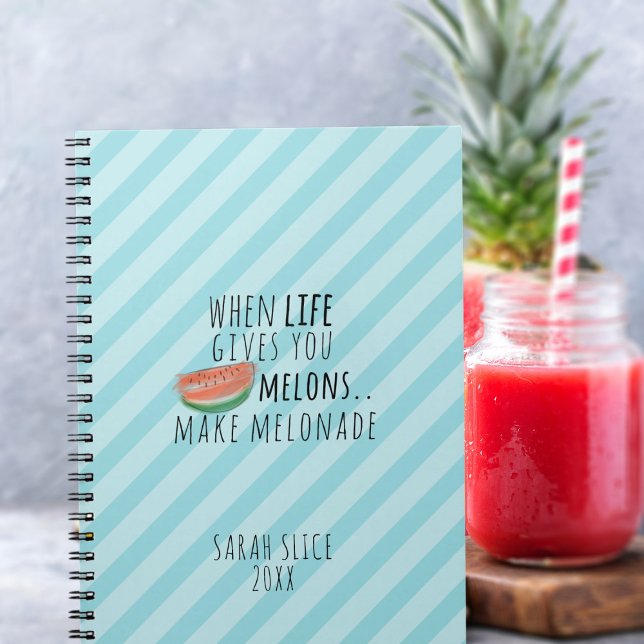 Fun Watermelon Melonade Life Quote Notizbuch Notizblock (A fun watermelon themed notebook just for you. Add your name!)