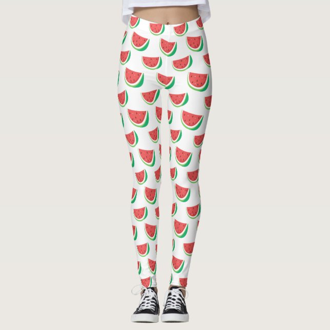 Fun Watermelon Muster überall in bedrucktem Legier Leggings (Vorderseite)