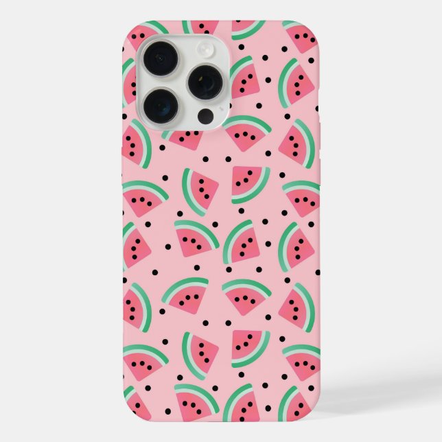 Fun Watermelon Slice Pattern Summer Vibes iPhone Hülle (Rückseite)