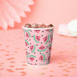 Fun Watermelon Slice Pattern Summer Vibes Pappbecher