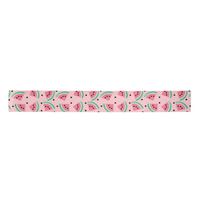 Fun Watermelon Slice Pattern Summer Vibes Satinband (Vorderseite)