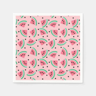 Fun Watermelon Slice Pattern Summer Vibes Serviette