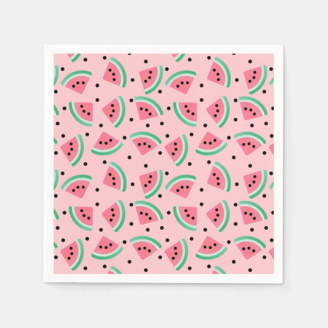 Fun Watermelon Slice Pattern Summer Vibes Serviette (Vorderseite)