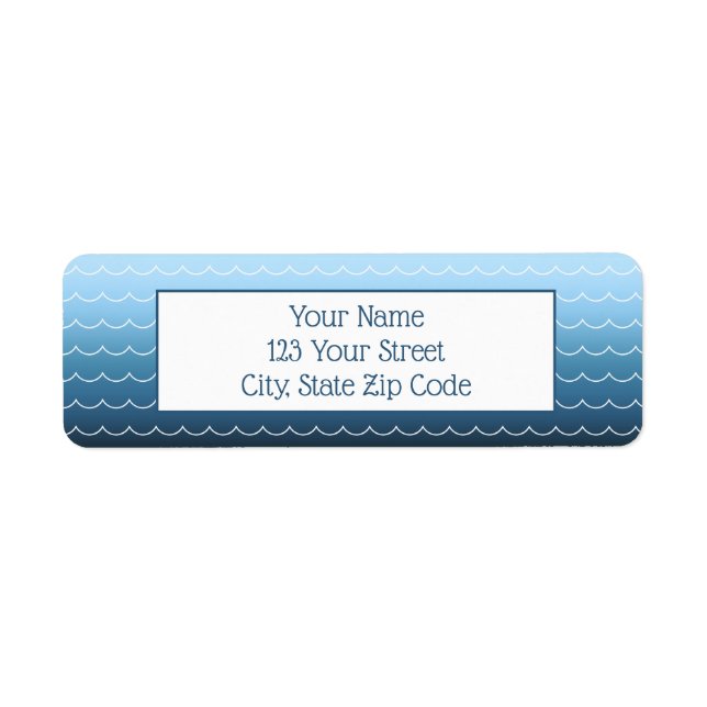 Fun Wave Muster Licht bis dunkelblau glänzen (Vorne)