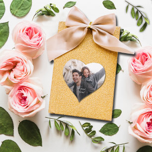 Fun Wedding Foto Vielen Dank Herz-Aufkleber