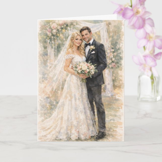 Fun Wedding Prayer Inspired by Ezekiel 25:17 Karte (Orchidee)