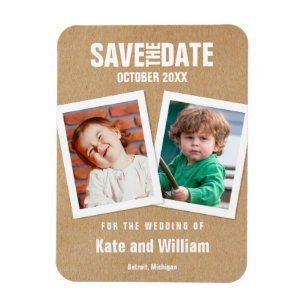 Fun Wedding Save the Date Child Fotos Rustikal Magnet