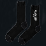 Fun Wedding Trauzeuge Socken<br><div class="desc">Fun thematische Hochzeitssocken in schwarz (aber kann in jeder Farbe geändert werden), der Titel "TRAUZEUGE", die Paarnamen, und das Hochzeitsdatum.</div>