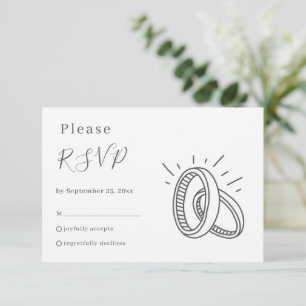 Fun Wedingsringe RSVP Karte